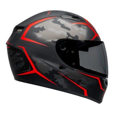 Bell Street 2021 Qualifier STD Adult Helmet Helmet (Stealth Camo Matte Black/Red)