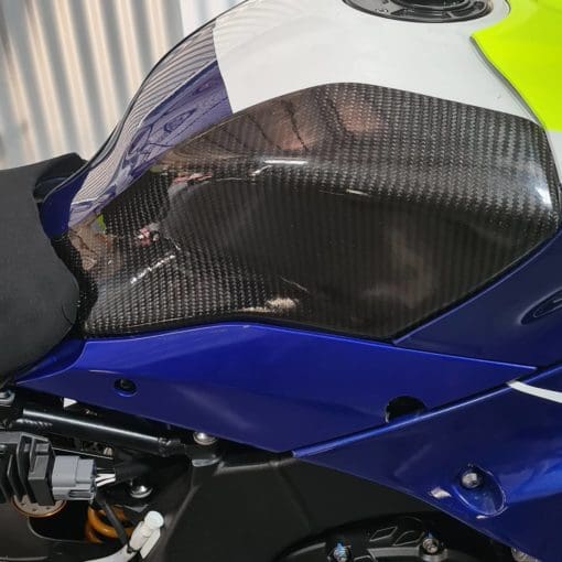 Lacomoto’s carbon fiber tank covers, designed to protect your R1 2015-21.