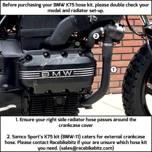 Samco Hose Kit BMW K75 (External Crank Hose) 1985-1996 Part : BMW-11 - Image 2