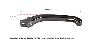 Bonamici Racing Aluminium half lever Straight (RH/LH) - BLACK