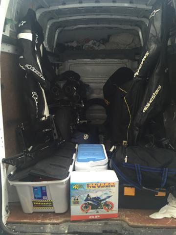 van packed for le mans
